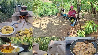 dando uma volta no sitio vimos a fartura que temos tentei fazer doce sem açúcar uma delícia