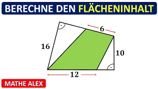 Berechne den Flächeninhalt | Geometry | Dreieck | Flächeninhalt | Viereck Flächeninhalt | Mathe Alex