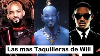 Las 5 Peliculas Mas Taquilleras de Will Smith. Aladdin, Suicide Squad, Hombres de Negro, Hancock.