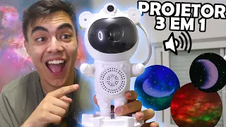 PROJETOR ASTRONAUTA com EFEITO DE GALAXIA! + Caixa de som bluetooh