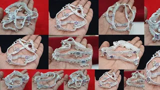 new simple anklets designs for daily use with weight & price | latest silver anklets designs 2024 |