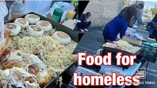 Cooking 50  Pounds Of Noodles and Chicken  For Homeless People ,Act of Kindness