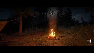 A camp fire for relaxation and stress relief and a peaceful sleep in 4K