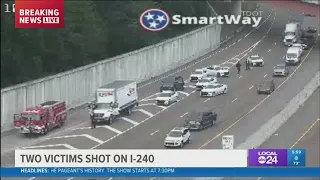 Two people critically injured after being shot along I-240