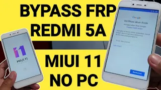 Bypass Frp Redmi 5a Forgot Google Account Without PC Miui 11