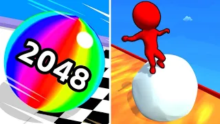 Ball Run 2048 Vs Snow Race ⚡️🍕⚡️Max New Update Tiktok Levels 1-999999