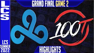 C9 vs 100 Highlights Game 2 | LCS Playoffs Grand Final Summer 2022 | Cloud9 vs 100 Thieves G2