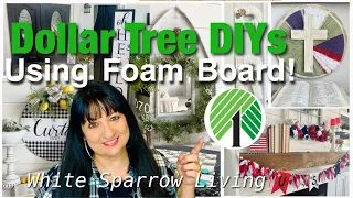 LOOK WHAT I MADE!! Dollar Tree DIYs Using Foam Board Home Decor!!