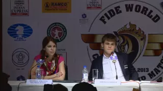 Game 10 - Post Match Press Conference with Viswanathan Anand and Magnus Carlsen