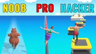 NOOB vs PRO vs HACKER in Body Run 3D | GokuNoob