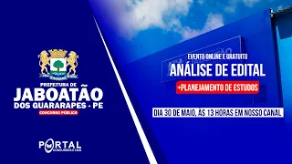 CONCURSO PREF. JABOATÃO DOS GUARARAPES/PE: ANÁLISE DE EDITAL + PLANEJAMENTO DE ESTUDOS