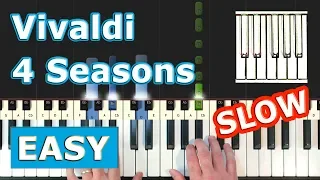 Vivaldi - Spring - Four Seasons - SLOW EASY Piano Tutorial - Sheet Music (Synthesia)