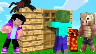 ПОСТРОЙ ЧТОБЫ ВЫЖИТЬ В МАЙНКРАФТ ДОМ ПРОТИВ МОНСТРОВ КТО ЛУЧШЕ MINECRAFT BUILD TO SURVIVAL