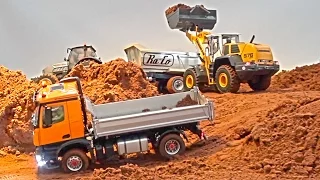 Awesome RC Construction-World! Rc Trucks! RC Wheel loader! Volvo! MB Arocs! Liebherr 956!