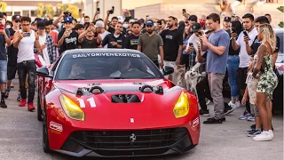 TWIN TURBO F12 FERRARI SHUTS DOWN CALIFORNIA CAR SCENE!  *WE ARE BACK!*