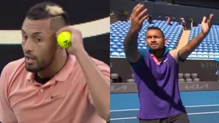 Nick Kyrgios imitates Novak Djokovic & Rafael Nadal | 2021 Australian Open