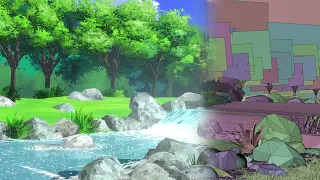 Reference NPR Anime River Blender Render Eevee