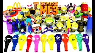 McDONALD'S DESPICABLE ME 3 HAPPY MEAL TOYS BALLOONS MINIONS FULL WORLD SET 29 KIDS KINDER UK US 2017