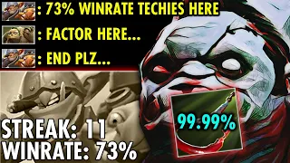 FACTOR PUDGE  vs 73% Winrate Pro Techies OMG 99.99% HOOKS GOD | Genius Pudge