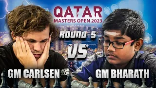 MATINDI pala PANGARAP ng bata...| GM Bharath vs GM Carlsen Qatar Masters 2023 Round 5 Updates