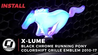 2010-2017 Mustang Install: X-Lume Black Chrome Running Pony Grille Emblem w/ ColorShift Illumination