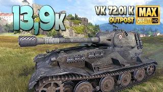 VK 72.01 K: Exciting 13.9k damage on map Outpost - World of Tanks