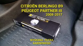 Citroën #Berlingo B9 Wymiana Filtra kabinowego Peugeot Partner III Wymiana kabinówki #Kabinówka