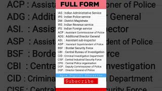 Important Full Form IAS PCS DM  UPSC #police #fullform #administration #ias#pcs#gk #education#shorts