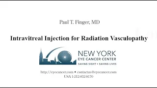 Dr. Paul Finger's Eye Injection Technique: Intraocular Injection Basics