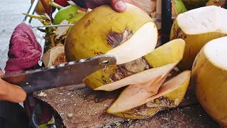 So Satisfying! Coconut Cutting Skills - Cambodian Street Food