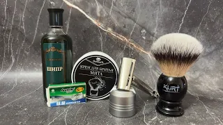 Razorock superslant L2 впечатляет. Kurt синтетика. Ледяная свежесть крема для бритья и классика Шипр