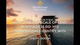 Research Forum  9th May -  Mindfulness and HSE professionals -  Cheryl Gooch