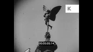 1930s Piccadilly Circus, Guinness Clock, Statue of Eros, 35mm