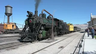 Nevada Northern Railway 81 Steam Locomotive Prepares for Departure