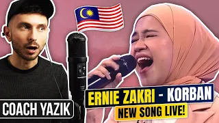 YAZIK reacts to Malaysian Singer Ernie Zakri - Korban | LIVE