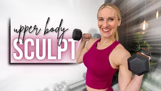 40-min CHEST & BACK Strength Training with Dumbbells