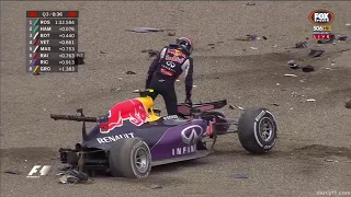 2015 Japanese Grand Prix : Kvyat flips car in qualifying crash