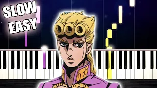 Giorno's Theme - Best Part - SLOW EASY Piano Tutorial by PlutaX