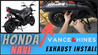 Honda navi VANCE and hines exhaust install and sound