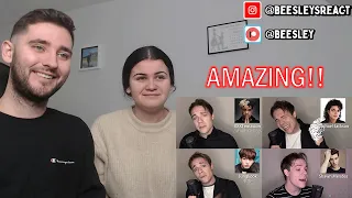 British Couple Reacts to ONE GUY, 54 VOICES (With Music!) Drake, TØP, Queen - Singer Impressions