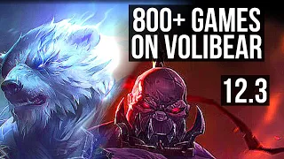 VOLI vs SION (TOP) | Rank 1 Voli, 800+ games, 800K mastery, 7/3/8 | BR Challenger | 12.3