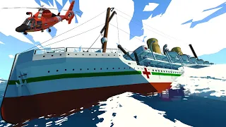 Epic Sinking Ship with AI Helicopter Rescue?! (Stormworks Sinking Ship)