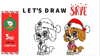 12 days of Drawing | HOW TO DRAW SKYE FROM PAW PATROL