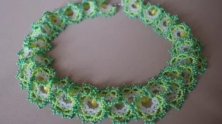 Necklace of beads "Ogalala".  Beaded lace.  Beadwork.  Master class