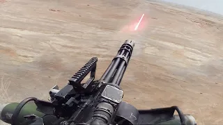 Shooting the Monstrously Powerful US M134 Minigun from Helicopter