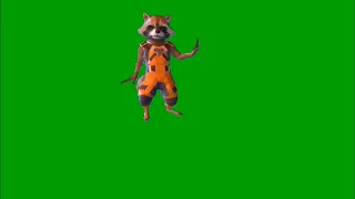 Green Screen Rocket Raccoon Dancing