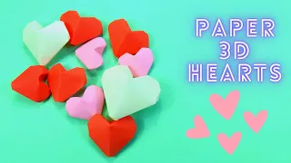 Origami easy 3D heart - Paper Inflatable heart  fingers360 - Valentine's Day Craft
