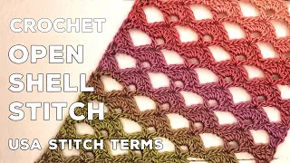 Crochet Open Shell Stitch (Great for lacy scarves!)