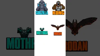 Godzilla vs Kong vs Mothra vs Rodan vs King Ghidorah vs Mechagodzilla #shorts #godzill #kong #mothra