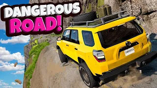 Surviving the Most DANGEROUS Cliff Road in BeamNG Drive Mods!
